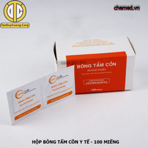 Bông tẩm cồn y tế gạc tẩm cồn ý tế tiệt trùng từng gói alcohol swabs ( combo 100 miếng / 1 hộp)