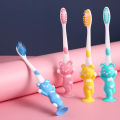 4pcs/set Children's Toothbrush for Kid Cartoon Toothbrush with Soft Bristles and Suction Cup Holder for Kids soft toothbrush. 