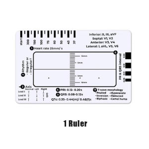 Ecg Transparent 7-step Ruler Portable Ruler Card For Interpreting Ecg Ecg/ekg Reference Guide Evaluation Tool Straight Caliper