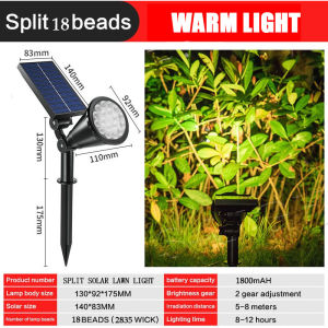Spotlight Led Solar Lawn Light Outdoor Waterproof 18-Lamp bead Solar Fence Wall Garden Landscape Light