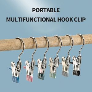 20PCS Stainless Steel Laundry Hook Portable Hanger Clip Boots Shoe Clothespin Towel Sock Hook