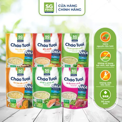 Lốc 61 - Combo 6 Cháo Tươi Baby Sài Gòn Food 240G (Gà Thịt Bằm Bò Tôm Lươn Cá Hồi)