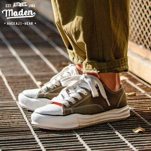 Maden brand Japanese niche men 2025 autumn shoes low-top dissolving deformation bottom canvas shoes INS net red Nigel Cabourn irregular Japanese thick bottom shoes casual shoes