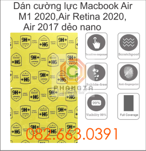 Dán cường lực Macbook Air M1 2020 / Air (Retina 2020) / Air 2017 dẻo nano siêu bền