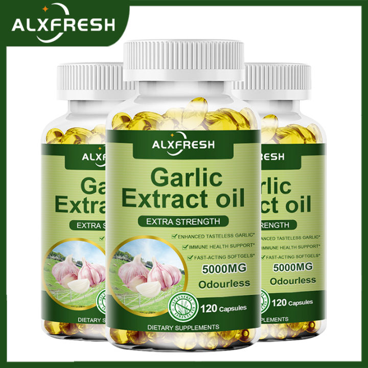 garlic extract glutathione Unflavored 5500 Mg Cholesterol and Antioxidant Supplement Alxfresh 3 Box Organic Garlic