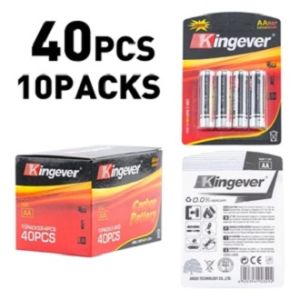 Kingever 100% Original AA R6p High Power 4pcs/Pack Extra Heavy Duty Battery Black Diamond Series