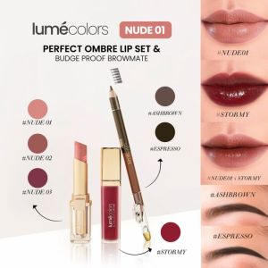 Lumecolors Perfect BROWLIPSET Paket Bundling Lipstick Liptint Browmate