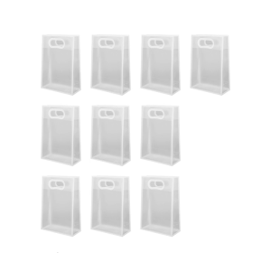 Large Capacity Plastic Shopping Bag Ergonomic Grip Handle Translucent Gift Handbag Perfect For Market Trip And Travel