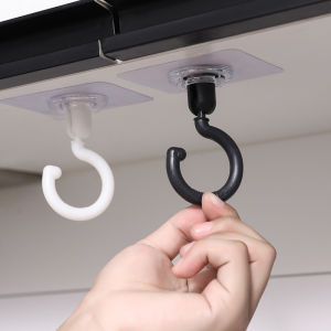 360° Rotating Multi-function Adhesive Hook Kitchen Bathroom Wall Hanging Hook Door Back Coat Hook