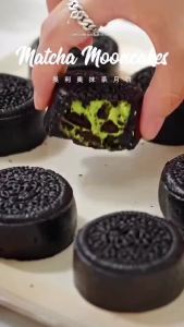 Matcha Cheese Mooncake Cake Snacks Pastry Matcha cheese chocolate mooncakes snacks and pastries