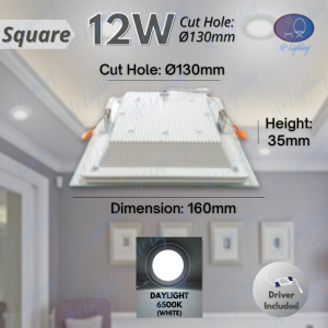 【SUPER BRIGHT GUARANTEED】ELITE GLASS LED DOWNLIGHT 12W 18W PANEL LIGHT PLASTER CEILING LAMPU SILING