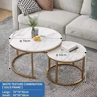 Round coffee table for the living room small size light luxury minimalist modern design suitable for rental home table 组合圆形茶几