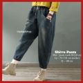 XXX Celana Jeans Monica Baggy Pants Snow Allsize Pinggang Karet. 