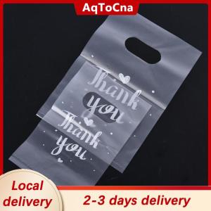 [COD] AqToCna Ship within 24 hours 100Pcs Mini Thank you Plastic Gift Bags Wedding Candy Bags Shopping Carrier Bags