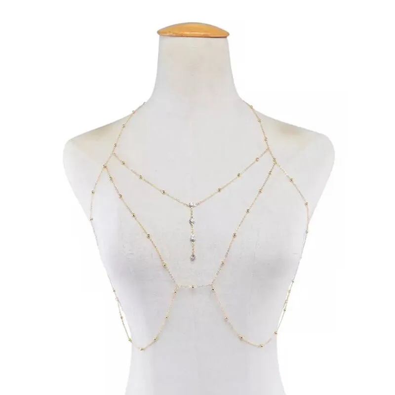 Breast Chain Jewelry Rhinestone Sexy Body Chain Necklace Bikini Jewelry -  Style Review