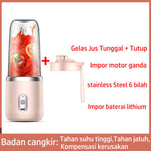 2023 Terbaru Juicer Blender Portable 6 Pisau Juicer Cup Pembuat Jus Elektrik 2400mah Rechargeable Mini Mixer Ice Crusher 400ml