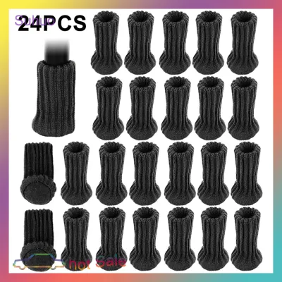 Suhuo 24pcs Knitted Chair Leg Socks Furniture Table Feet Leg Floor Protectors Covers