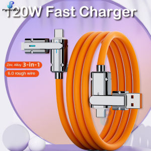 PengWei 120w 2 in 2 Super Fast Charging Zinc Alloy USB Cable For Samsung Redmi Oppo Car Mounted Multi Head Universal Multifunctional USB Multiple Options for Better Switching Type-C data cable