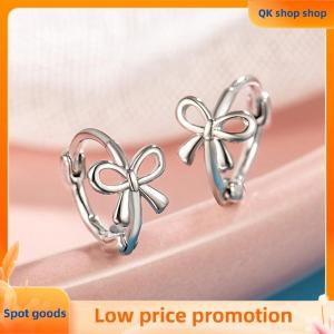 ✨QK shop✨ 1Pair Korean Style Simple Bowknot Small Studs Earrings Fashion Exquisite Bow Ear Hoop For Women Ear Jewelry Accessories