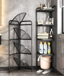 3/ 4/ 5 Layers Carbon Steel Foldable Tripod Standing Kitchen Bathroom Corner Rack Shelf/ Rak Dapur Bilik Mandi