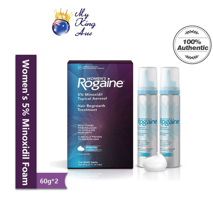 Women's Rogaine 5% Minoxidil Foam for Hair Thinning and Loss (60g*2