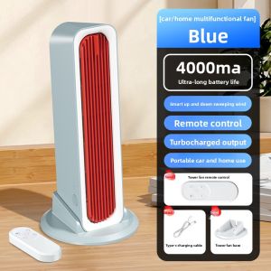 Taoxilife Leaveless Desktop Fan 4000mAh Rechargeable Three Level Wind Adjustable Tower Fan Wall Mounted Portable Air Conditioning Fan High Wind Car Fan
