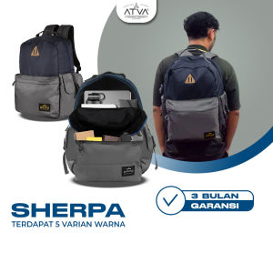 ATVA Wanderer Tas Ransel Pria Daily Backpack Laptop 14 inch Tas Sekolah Kuliah Sherpa Series Navy Grey