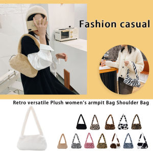 Vintage Mềm Sang Trọng Túi Đeo Vai Nữ Bò Sữa Ngựa Vằn Da Báo Họa Tiết Động Vật Mini Sát Nách Ví Túi Đeo Chéo Đường Phố Túi Có Tay Cầm Túi Totes Thời Trang Clutch