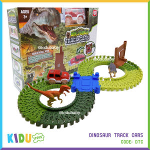 Mainan Anak Dinosaur Track Cars Kidu Toys