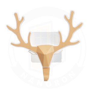 Móc dán tường chịu lực siêu dính thiết kế 3D hình đầu hươu Treo chìa khóa treo thẻ tên treo túi xách đa năng NANORON