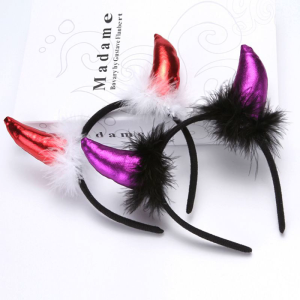 Adult Children Halloween Devil Headband Cosplay Costume Fancy Party Glitter Demo