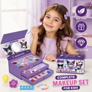 Makeup Kit Toy Set Non Toxic Washable Safe Formula Storage Bag Travel Case Play Cosmetics Home