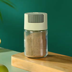 KIYO Botol Kaca Tempat Bumbu Garam Gula Tekan Otomatis / Wadah Bumbu / Dispenser Bumbu Dapur Serbaguna