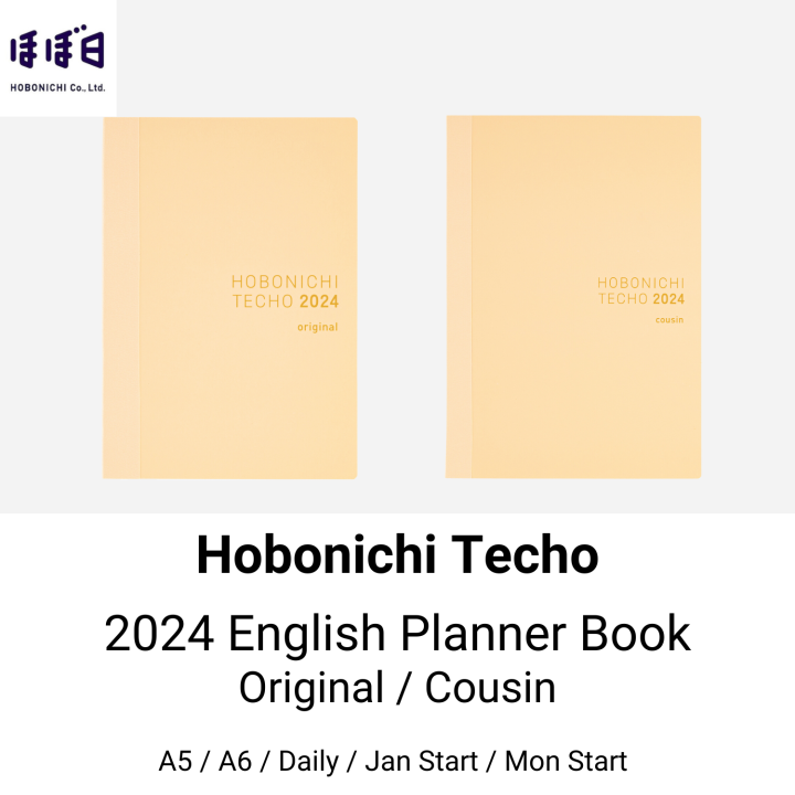 [ Hobonichi Techo ] 2024 English Planner Book "Original" , "Cousin