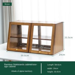 [CozyNest ]Small Cupboard Kitchen Countertop Sideboard Cabinet Household Mini Storage Cabinet Dessert Pastry Display Cabinet