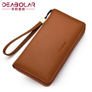 DOMPET PANJANG ZIPPER MUAT BANYAK KARTU ADA TALI PENDEK DEABOLAR K3218 BAHAN SINTETIS LEMBUT KULIT JERUK