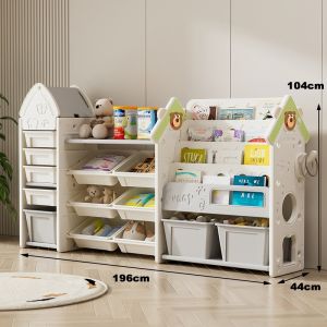 Childrens Storage Cabinet Large Capacity Baby Toy Storage Rack Multifunctional Book Organizer Shelf