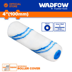 WADFOW Roller Cover (Inner wall) 100mm 4" Inch Polyester Roller Paint Cover Tool DIY Crafts WCB2904 WHT