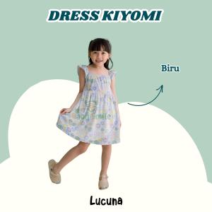 Lucuna Kiyomi Biru - Dress Anak Perempuan [Size 1-5 Tahun] Baju Anak Cewek