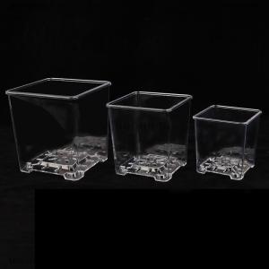 [COD] Millennium Square Transparent Acrylic Flower Pots Breathable Bonsai Plant Pot Desktop Decoration For Garden Yard Living Room Balcony