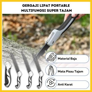 Gergaji Lipat Portable Multifungsi 210MM Portabel Folding Wood Hand Saw / Alat Pemotong Kayu-GP MALL