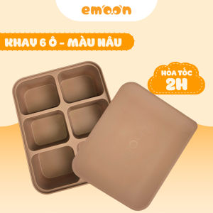 Khay Ăn Dặm Silicone EMOON Bạch Kim Chia Ngăn Thông Minh Cho Bé – Khay Trữ Thức Ăn An Toàn Dễ Vệ Sinh