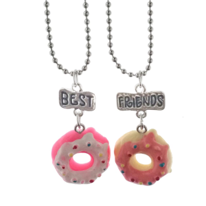 Set Of 2 Delightful Cake And Dessert Theme Necklace Highlighting Unique Friendship Charm Suitable For Parties