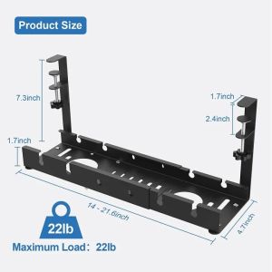 Under Table Storage Rack Cable Management Tray Desk Socket Holder Wire Organizer