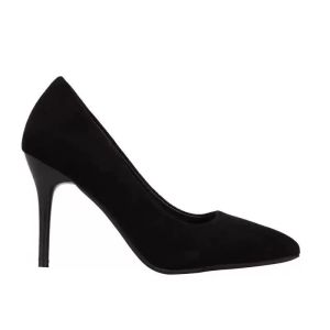 [Free Shipping] Comfortable For Commuting These Black Stiletto Heels With A Pointed Toe Are Available In Plus Sizes And Feature A Suede Finish Making Them Perfect For Spring And Autumn.They Are Fashionable And Versatile