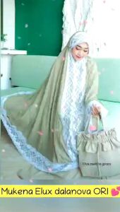 Eiffel Luxury (Elux) Green Matcha Mukena Dewasa Terbaru Original Dalanova