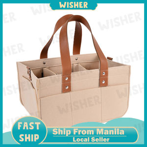 Baby Diaper Storage Felt Bag Portable Crib Organizer Baby Stroller Storage Bag