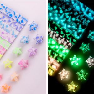WEIYA 210 Sheets Creative Decorative Luminous Lucky Craft Paper for DIY Arts Craft Origami Paper Stars Paper