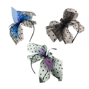 Womens cổ điển tiệc trà fascinators mũ siêu lớn Polka Dot Bowknot Headband