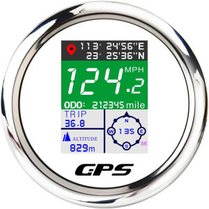 Movi Xel 85มม. Digital GPS Speedometer ODO พร้อมลองจิจูด Latitude Altitude สำหรับเรือยนต์รถ RV Camper 12V 24V